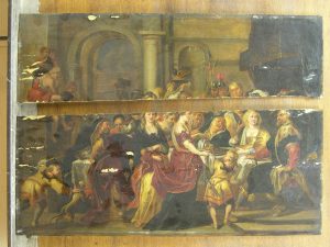Le festin d’Hérode, copie d’après Rubens (cassé en deux)